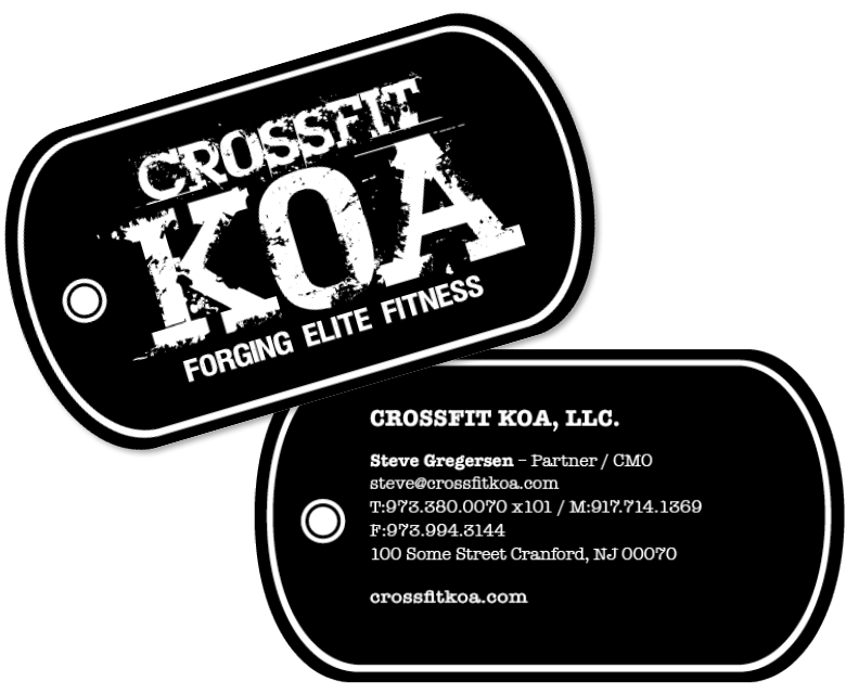 Crossfit KOA Business Card Design